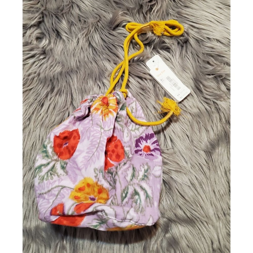 NWT Gymboree Girls Drawstring Purse Bag Sack Sac Floral Easter Spring Toddler